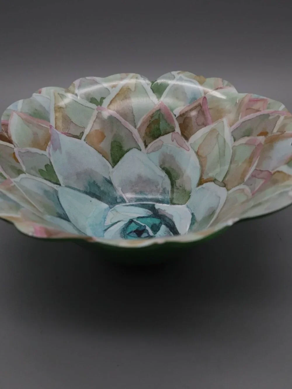Set of 2 Nicole Miller Succulent Melamine Nesting Serving Bowls Boho Botanical